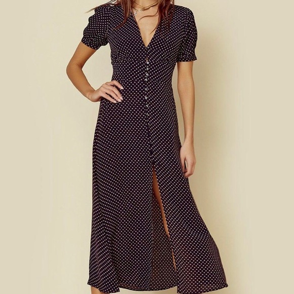 Cleobella Dresses & Skirts - Cleobella Avery Dress Mini Polka Dots with V-Neck